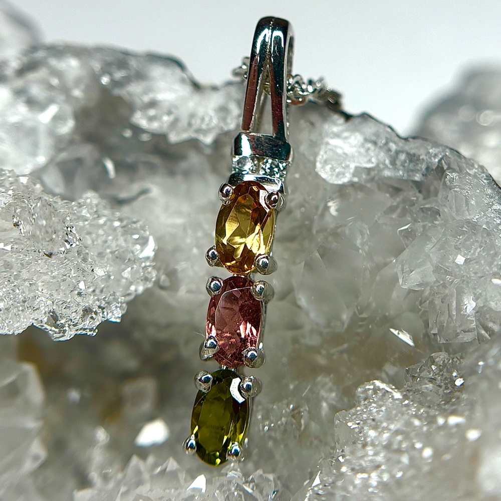 “Triple Beauty” Multi-Tourmaline Pendant! 💎